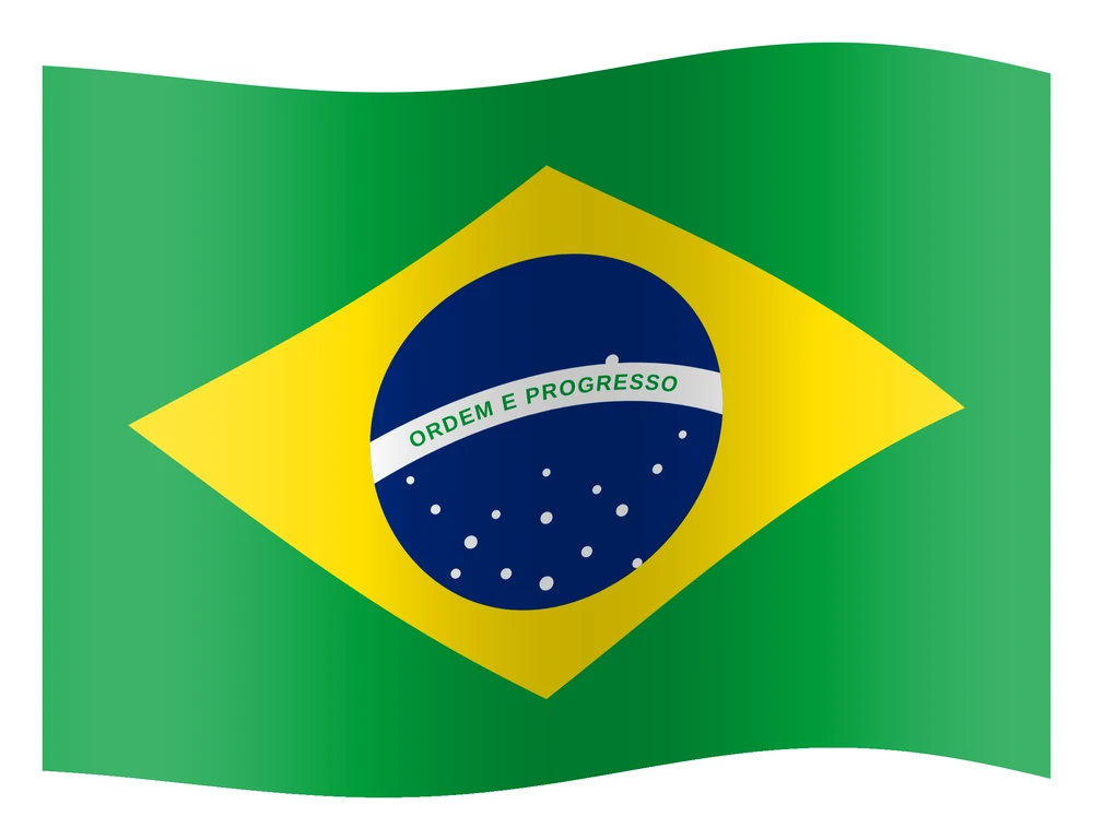 Adesivo da bandeira do Brasil tremulando